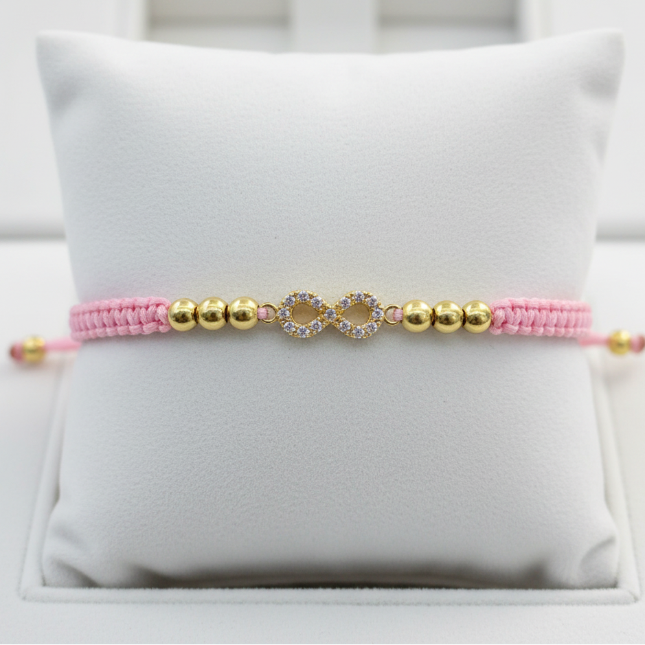 Pulsera tejida infinito en almohadilla - fiel al original