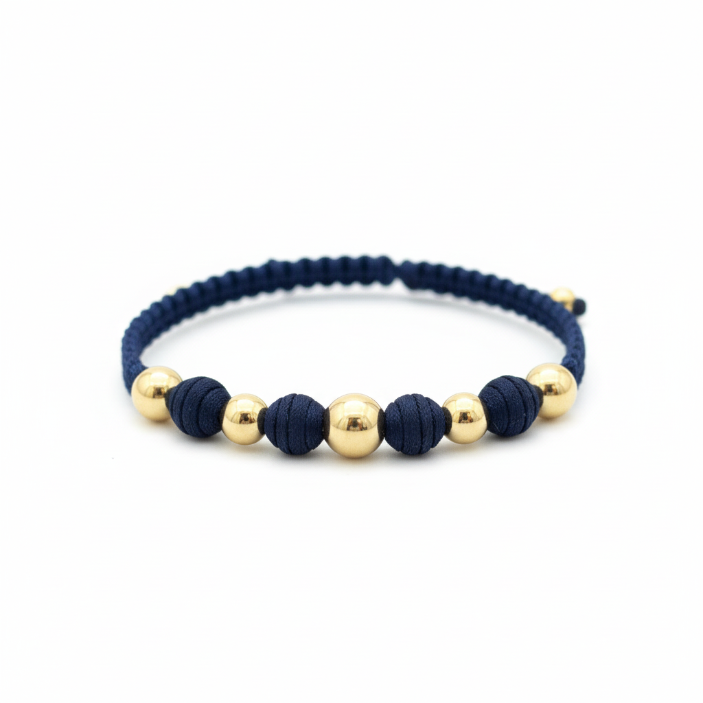 Pulsera tejida intermitente fondo blanco