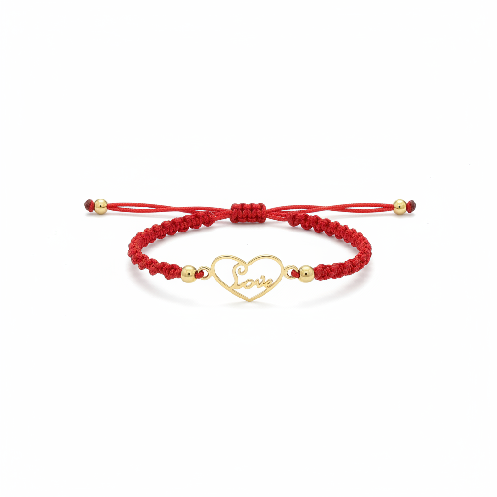 Pulsera Tejida Love - con tiras de amarre