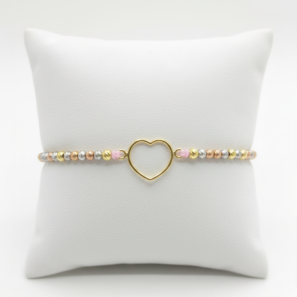 Pulsera tejida love more en almohadilla - tejido chino