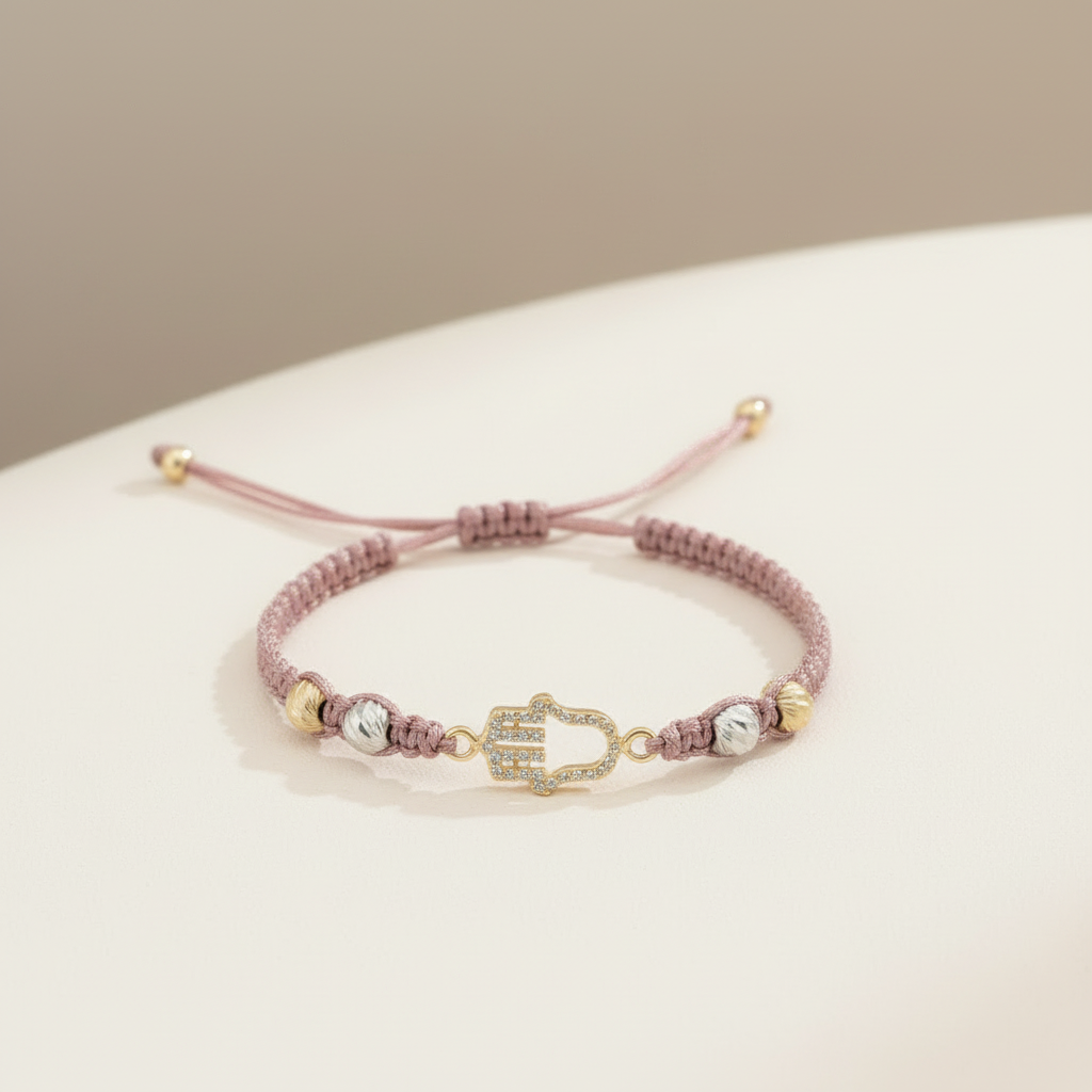 Pulsera tejida mano minimalista