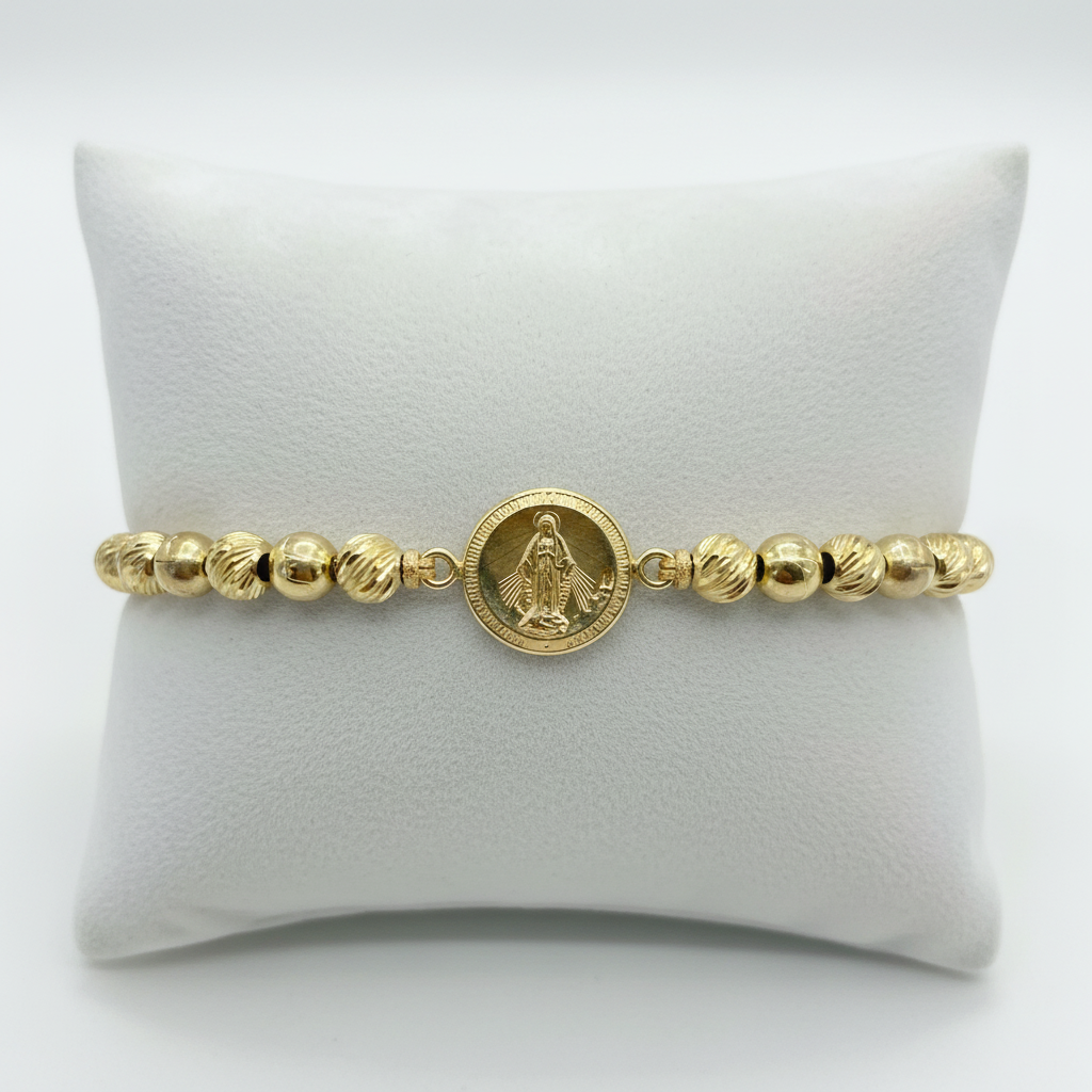 Pulsera tejida Maria Auxiliadora en almohadilla