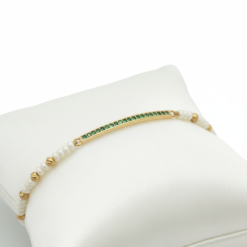 Pulsera Tejida Piedras - almohadilla exhibidora
