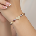 Pulsera Tejida Pixel with French manicure