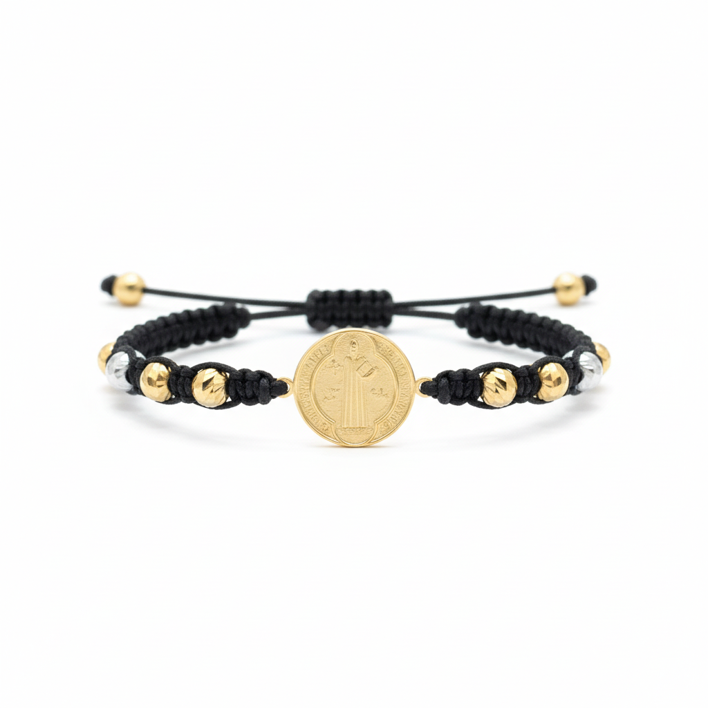 Pulsera tejida protección fondo blanco