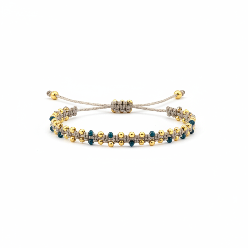 Pulsera Tejida Puntos con cierres ajustables