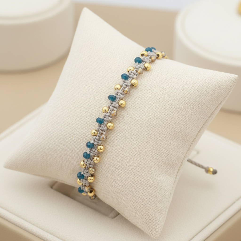 Pulsera Tejida Puntos en almohada