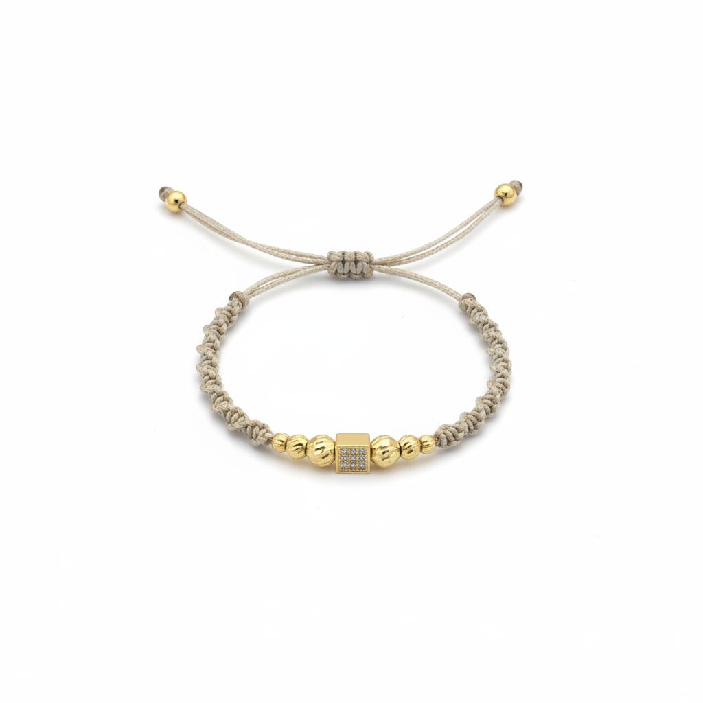 Pulsera Tejida Rombo - con tiras de amarre