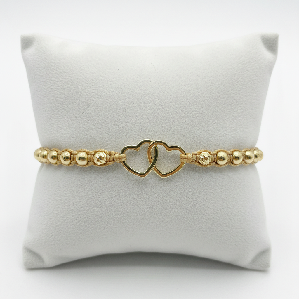 Pulsera tejida somos dos en almohadilla