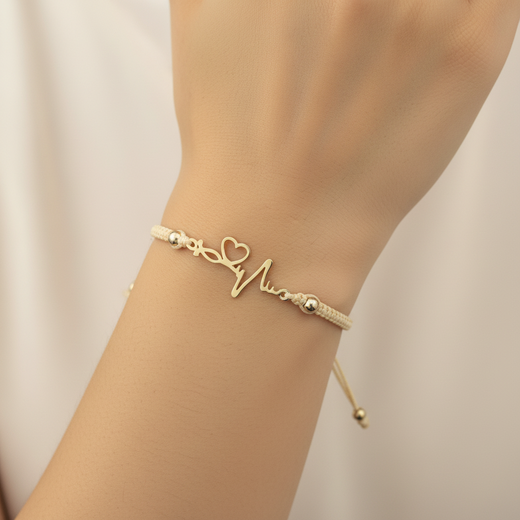 Pulsera tejida Vida on delicate hand