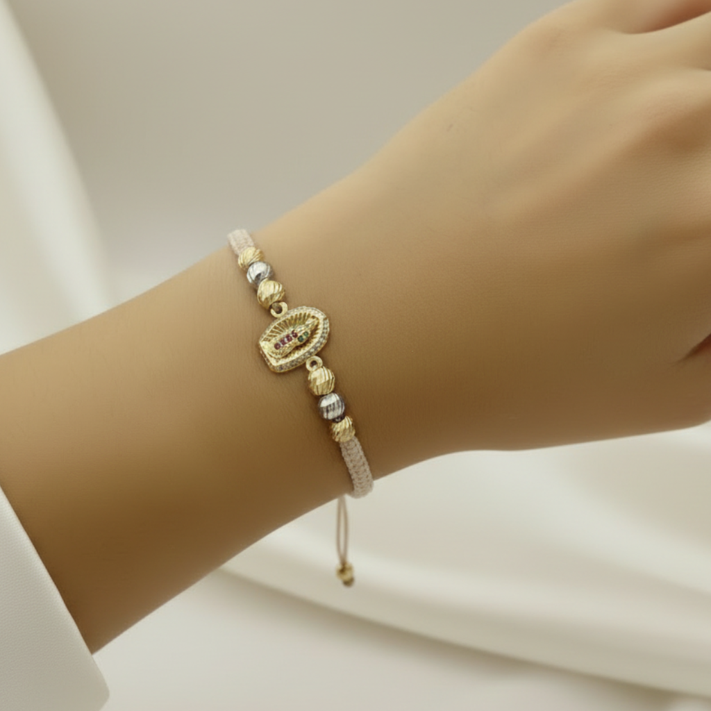 Pulsera Tejida Virgen - más elegante