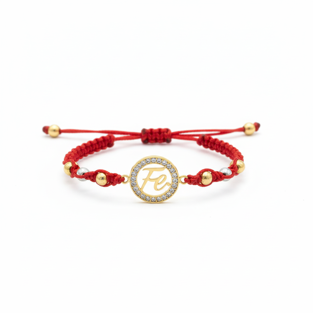 Pulsera tejido esencia fondo blanco