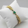 Pulsera tejido esmeralda en almohadilla