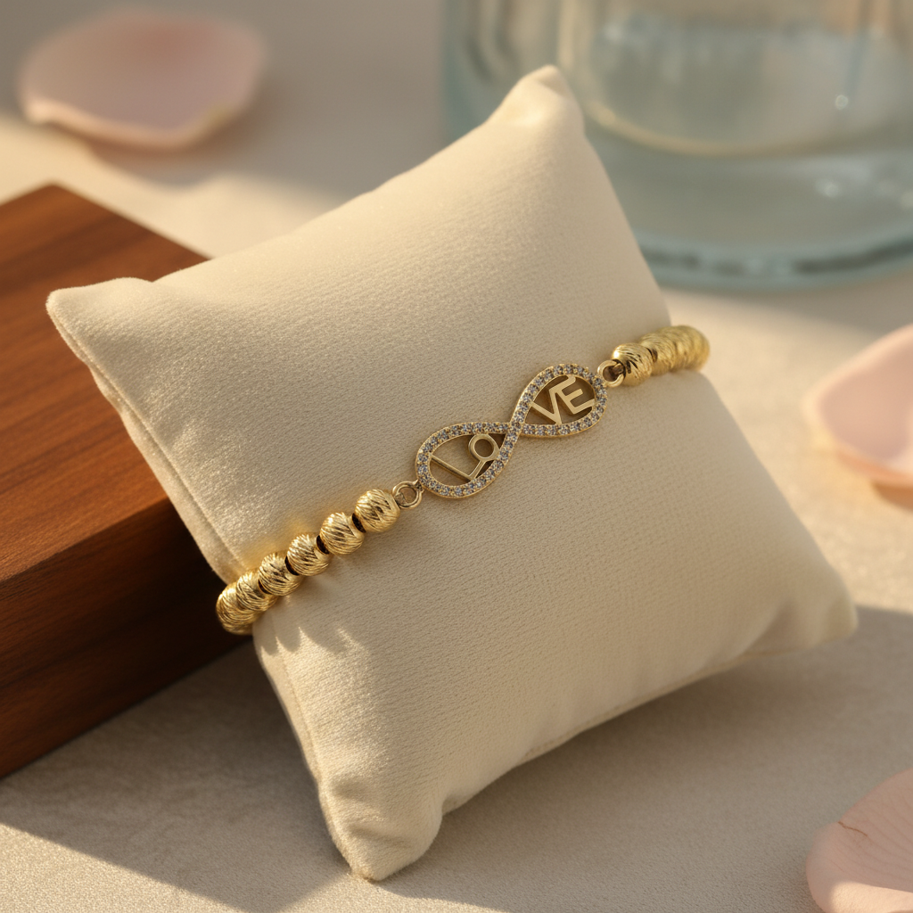 Pulsera Tejido Infinito in elegant jewelry setting