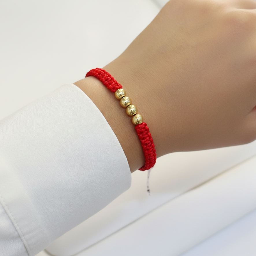 Pulsera tejido nova en mano - 4 bolitas