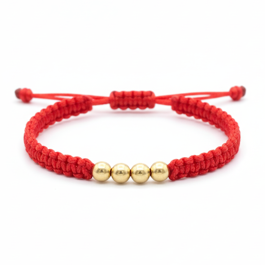 Pulsera tejido nova fondo blanco - 4 bolitas