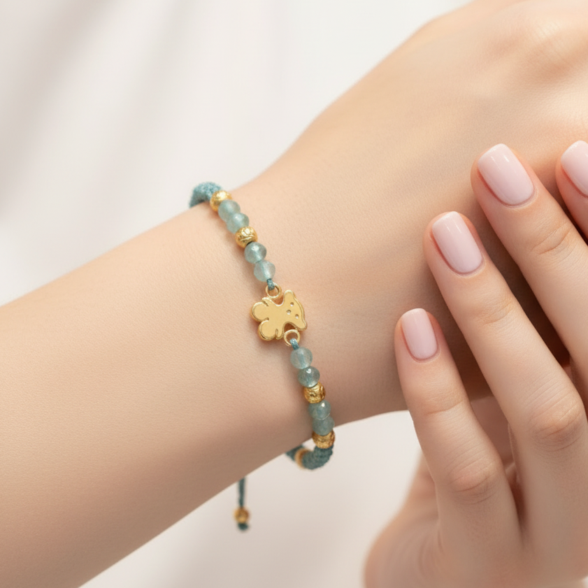 Pulsera Tejido Tous with bear charm upside down