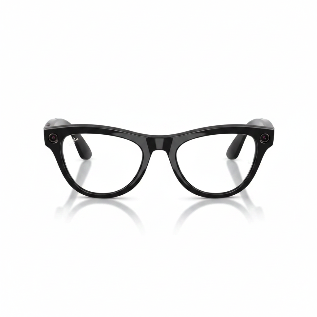 Ray-Ban Meta cat-eye frontal fondo blanco