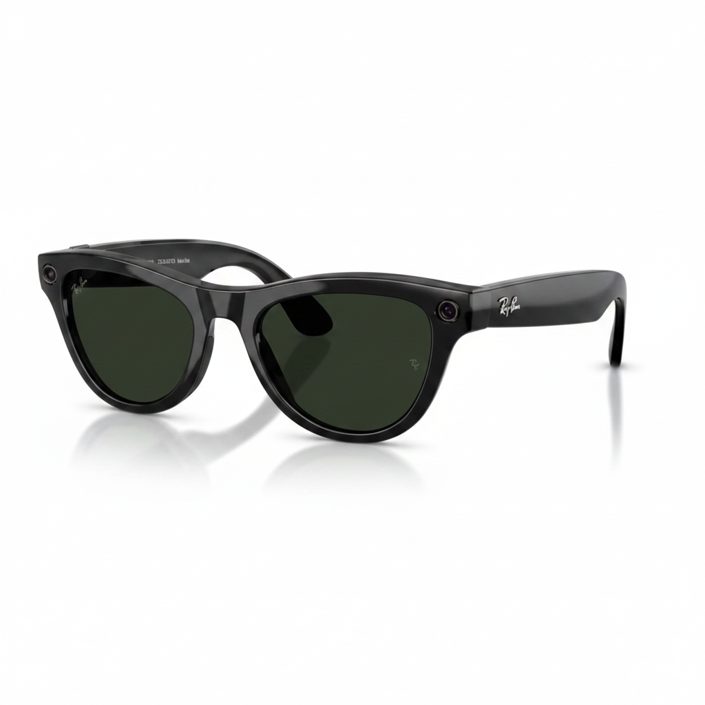 Ray-Ban Meta cat-eye lentes oscuros fondo blanco