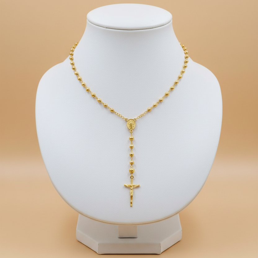 Rosario oro amarillo profesional - fondo plano