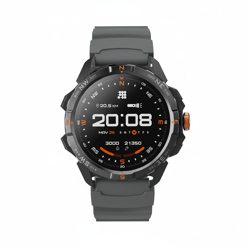 Smartwatch deportivo fondo blanco