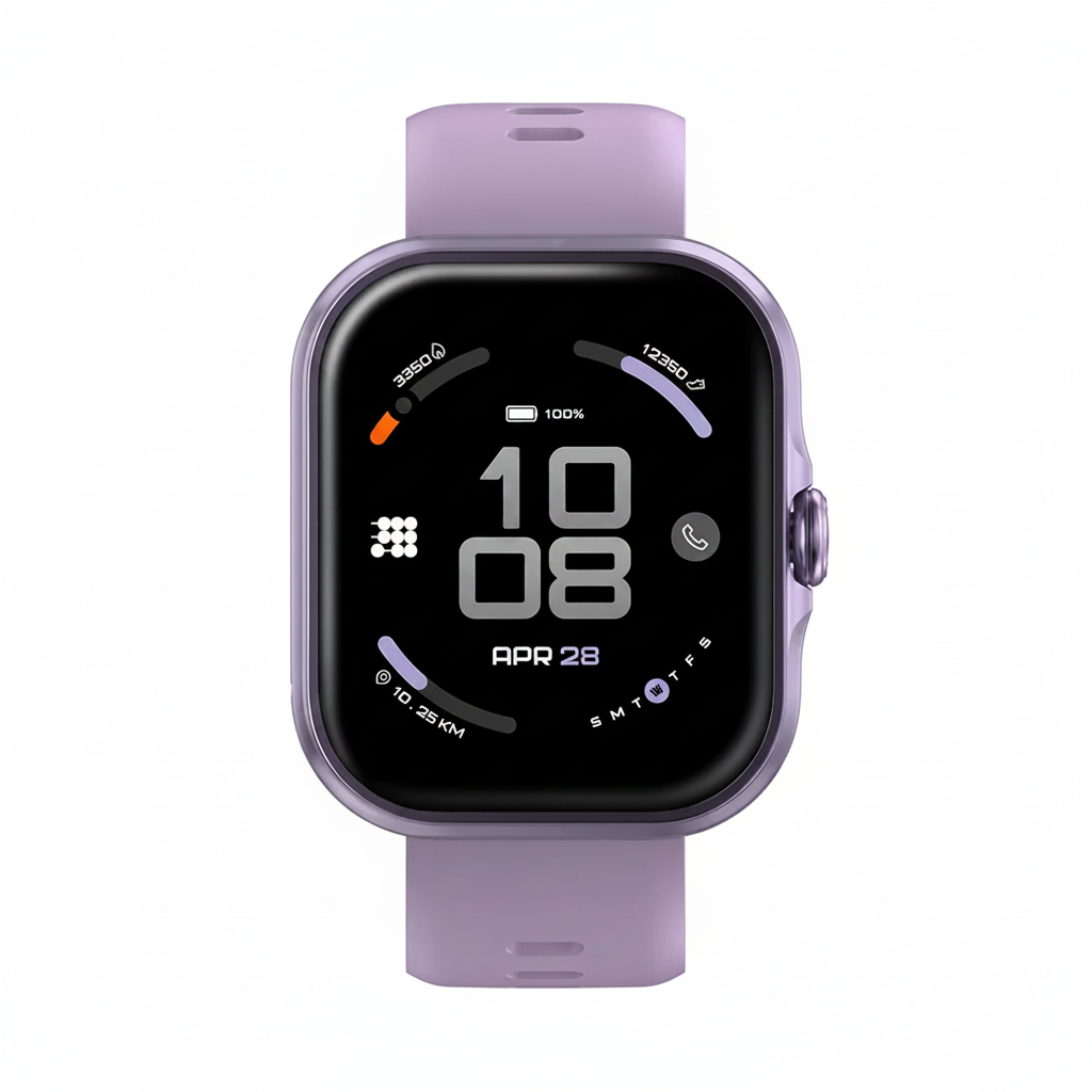 Smartwatch lila fondo blanco