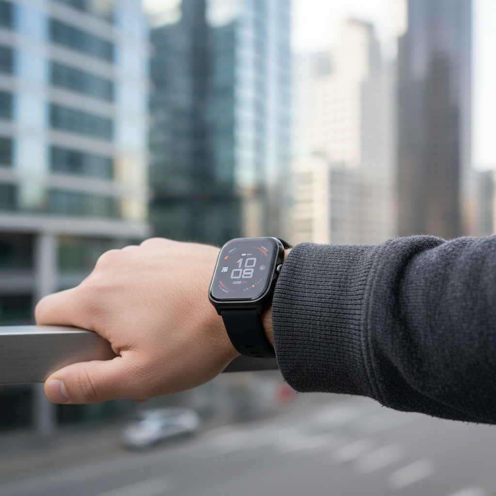 Smartwatch negro rojo lifestyle
