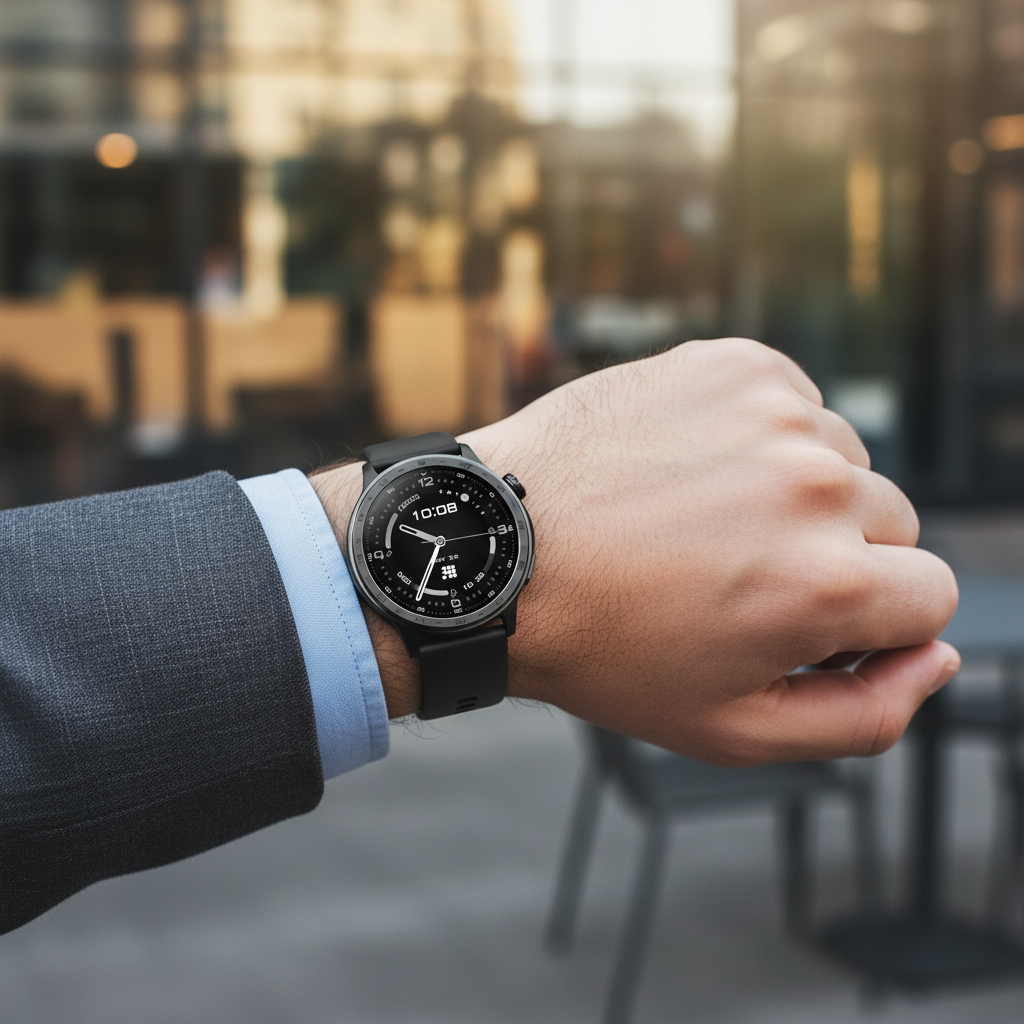 Smartwatch redondo negro lifestyle
