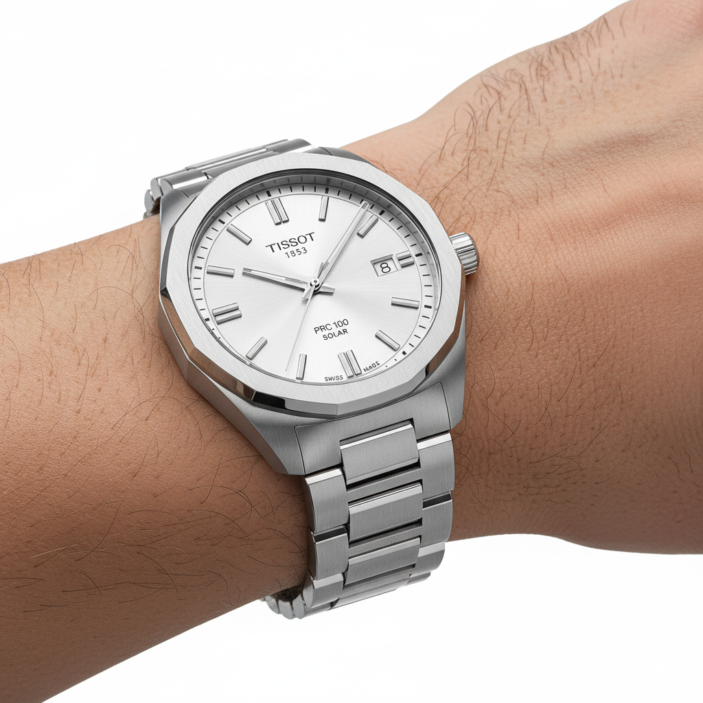 Tissot PRC 100 Solar en muñeca