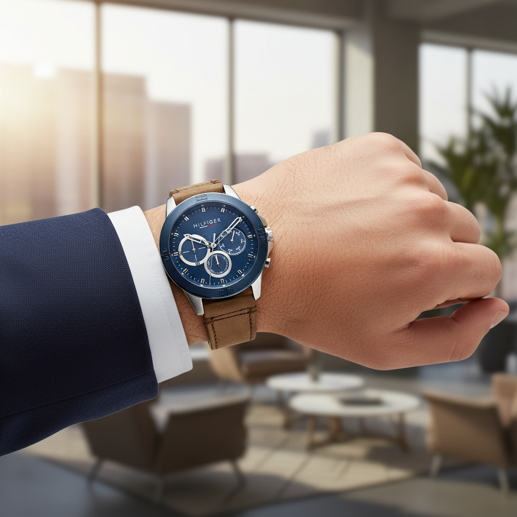 Tommy Hilfiger azul cuero café lifestyle