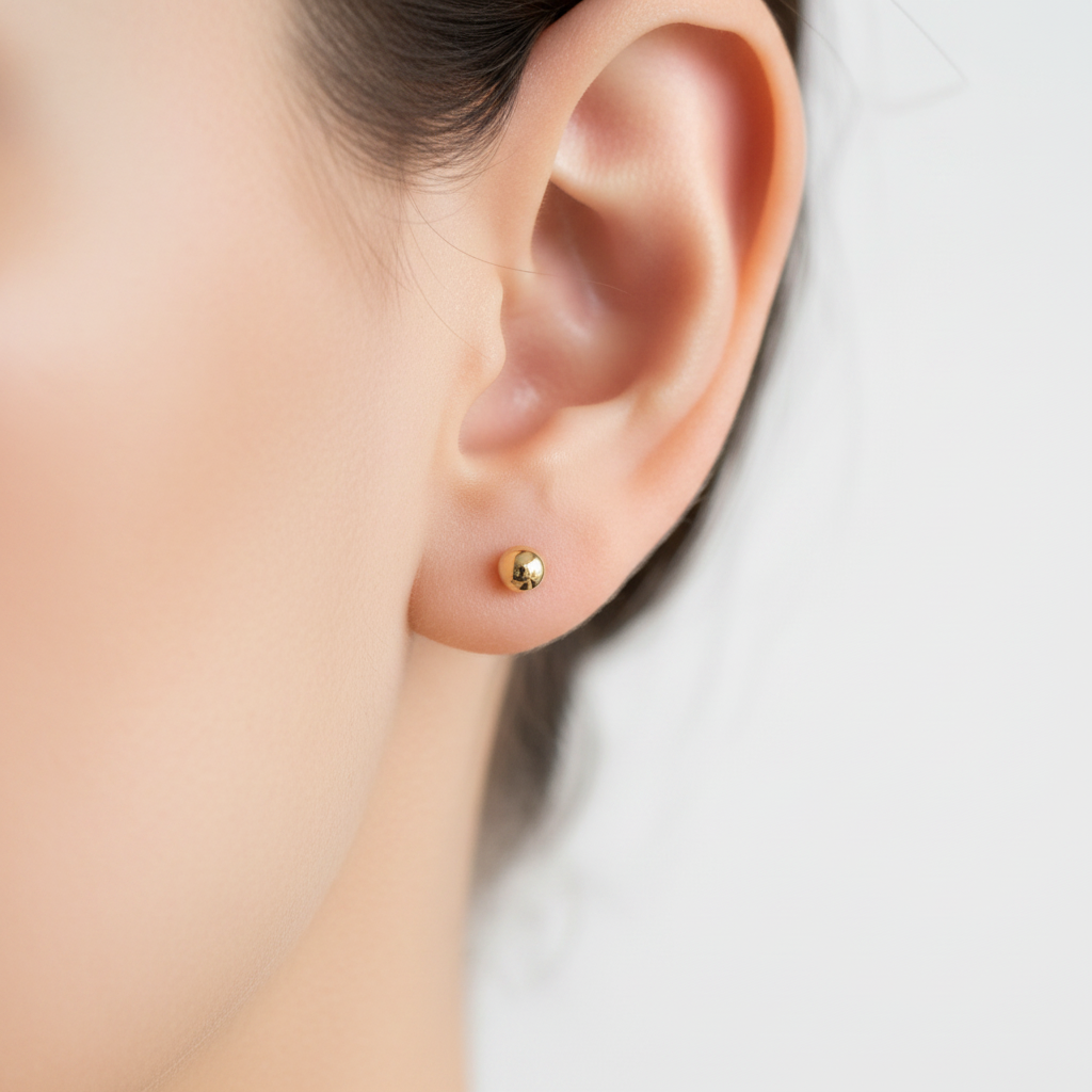 Topito dorado 4mm en oreja v2