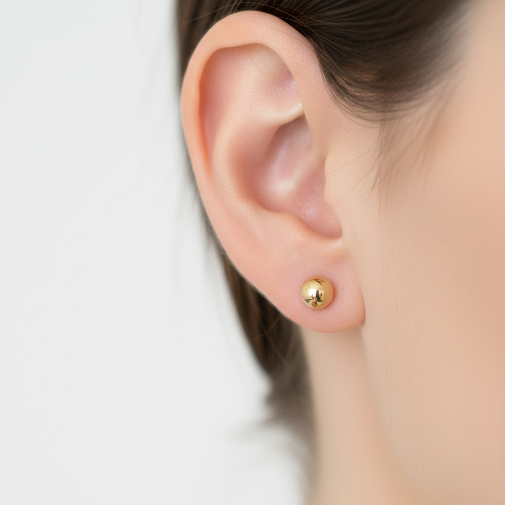 Topito dorado 6mm en oreja v3