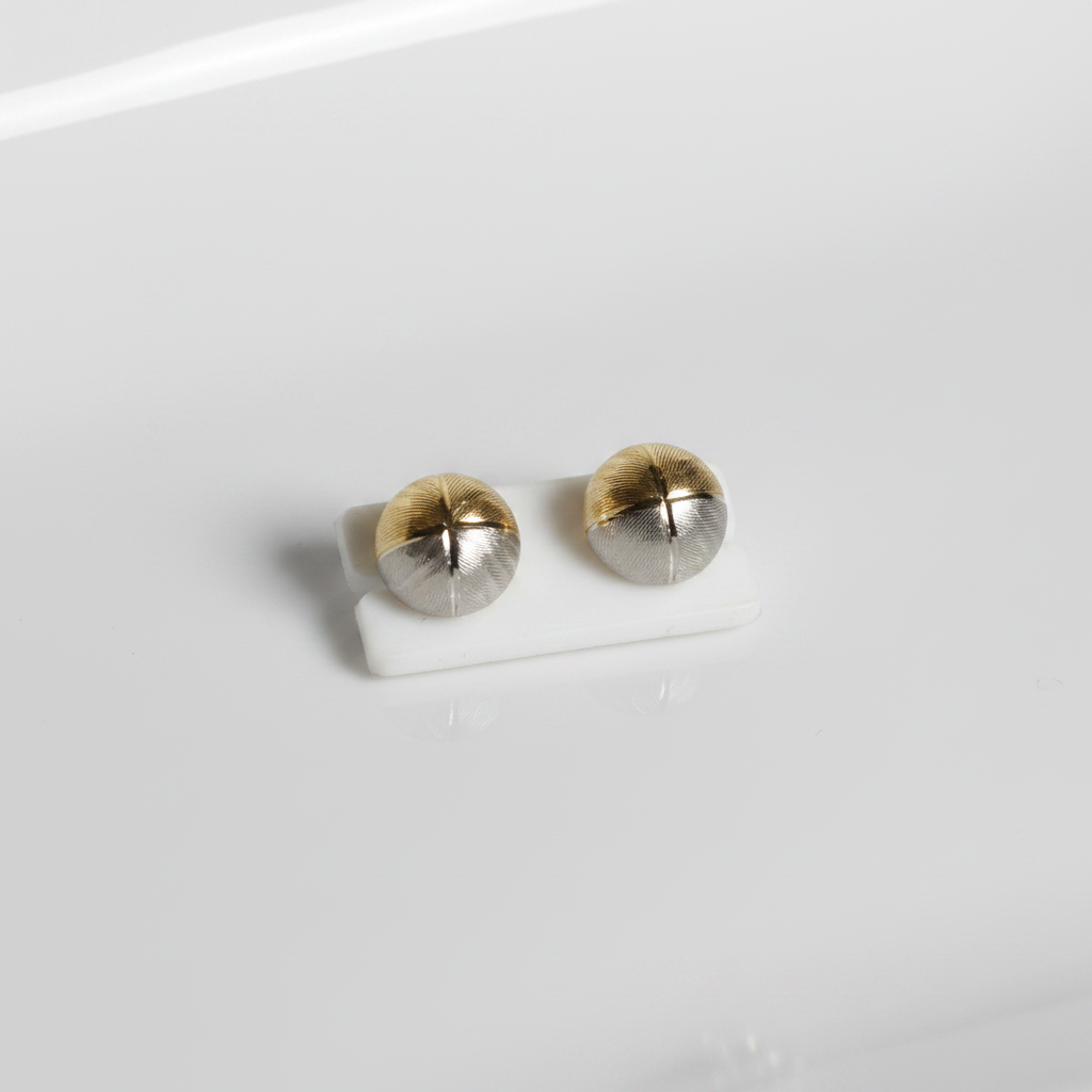 Topitos bicolor oro amarillo y blanco - foto de producto