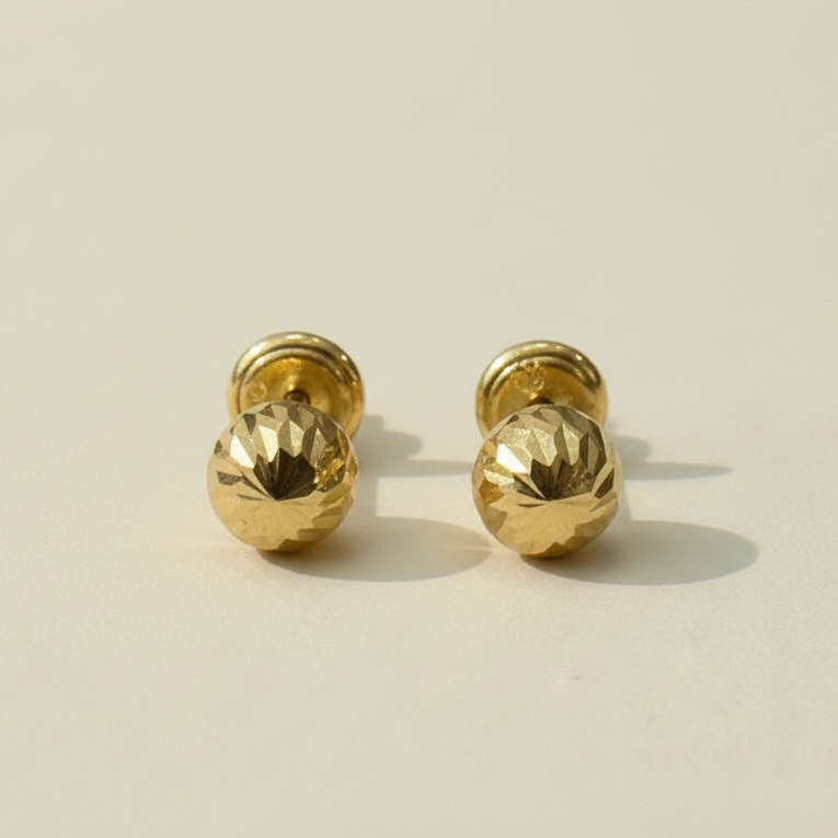 Topitos de oro diamantados de frente