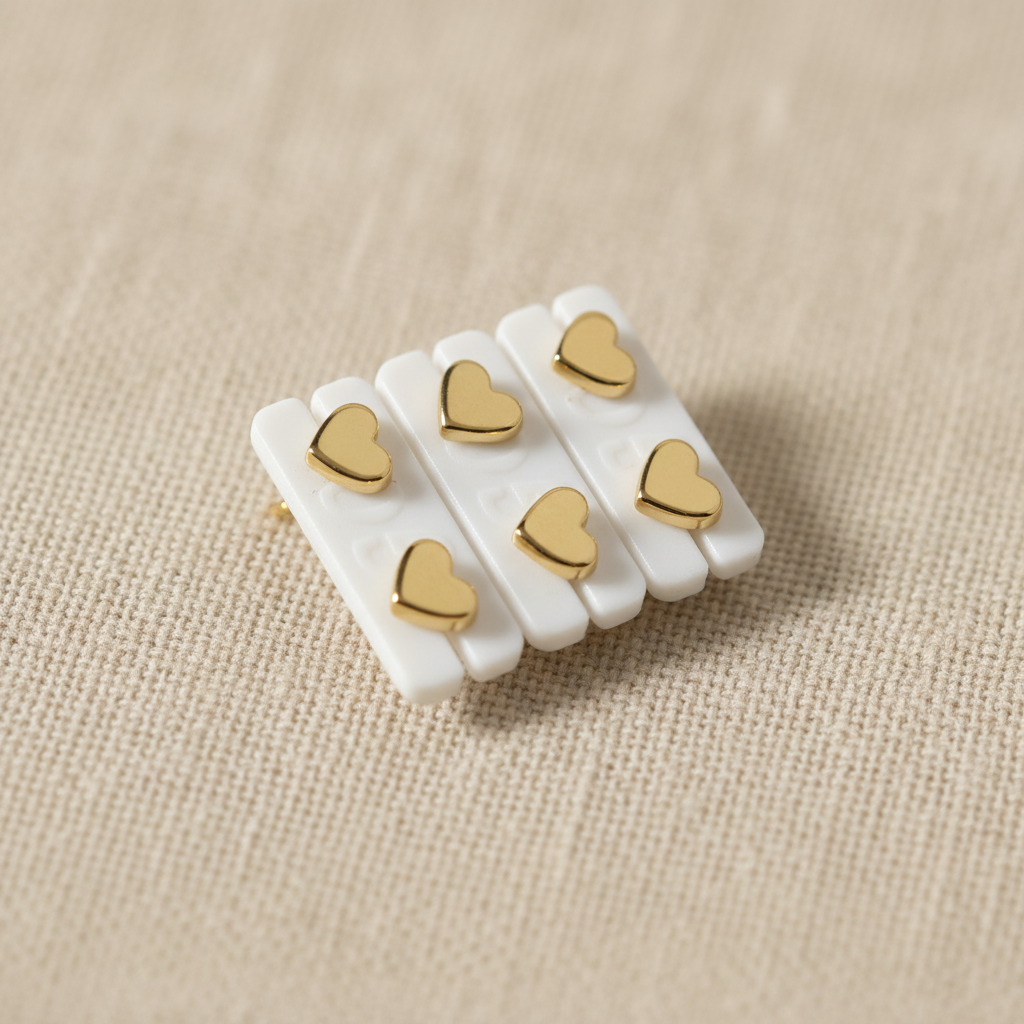 Topos Corazón Liso - Fondo beige mejorado