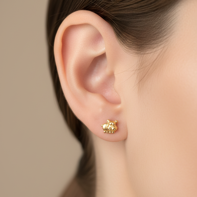 Topos de hipopótamo en oro 18K - tamaño micro