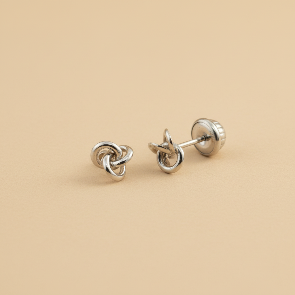 Topos de nudo en oro blanco 18K - fotografía profesional