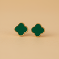 Topos de oro 18K trébol verde diseño original