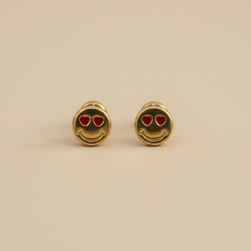 Topos emoji en oro 18K - vista frontal