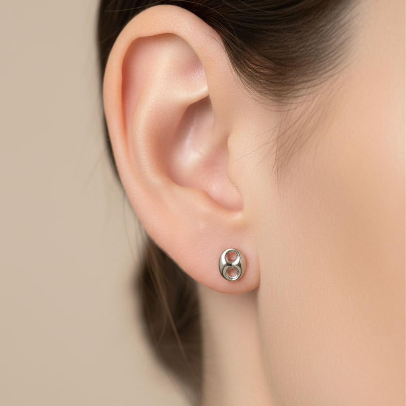 Topos en oro blanco 18K - tamaño micro